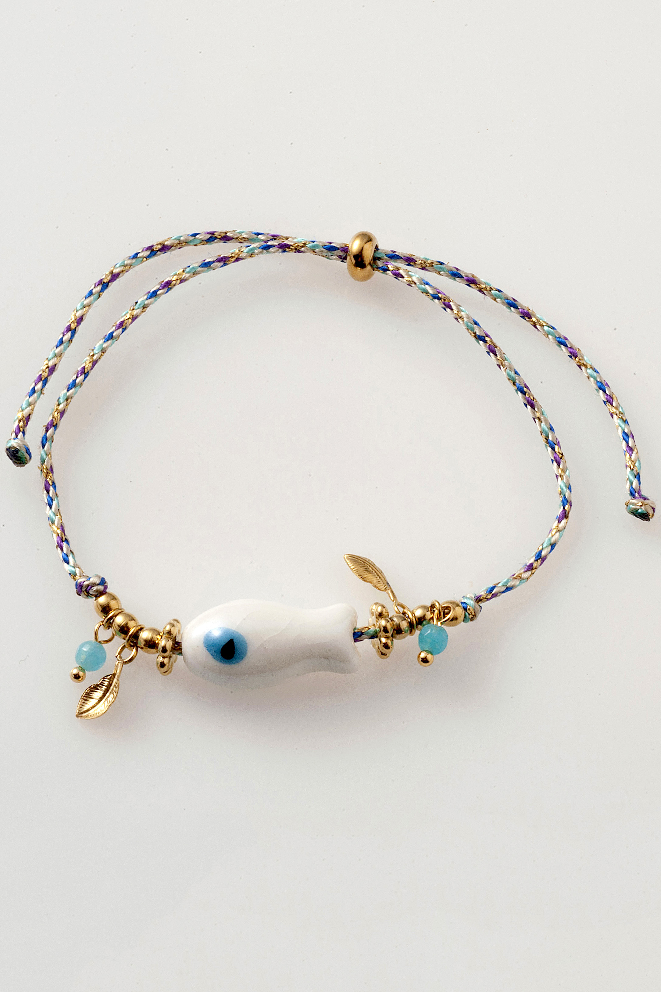 Anna Raxevsky ΡΥΘΜΙΖΟΜΕΝΟ ΒΡΑΧΙΟΛΙ ΤΥΠΟΥ ΜΑΚΡΑΜΕ ΜΕ ΔΙΑΚΟΣΜΗΤΙΚΟ ΑΣΠΡΟ ΨΑΡΙ ΚΑΙ CHARMS