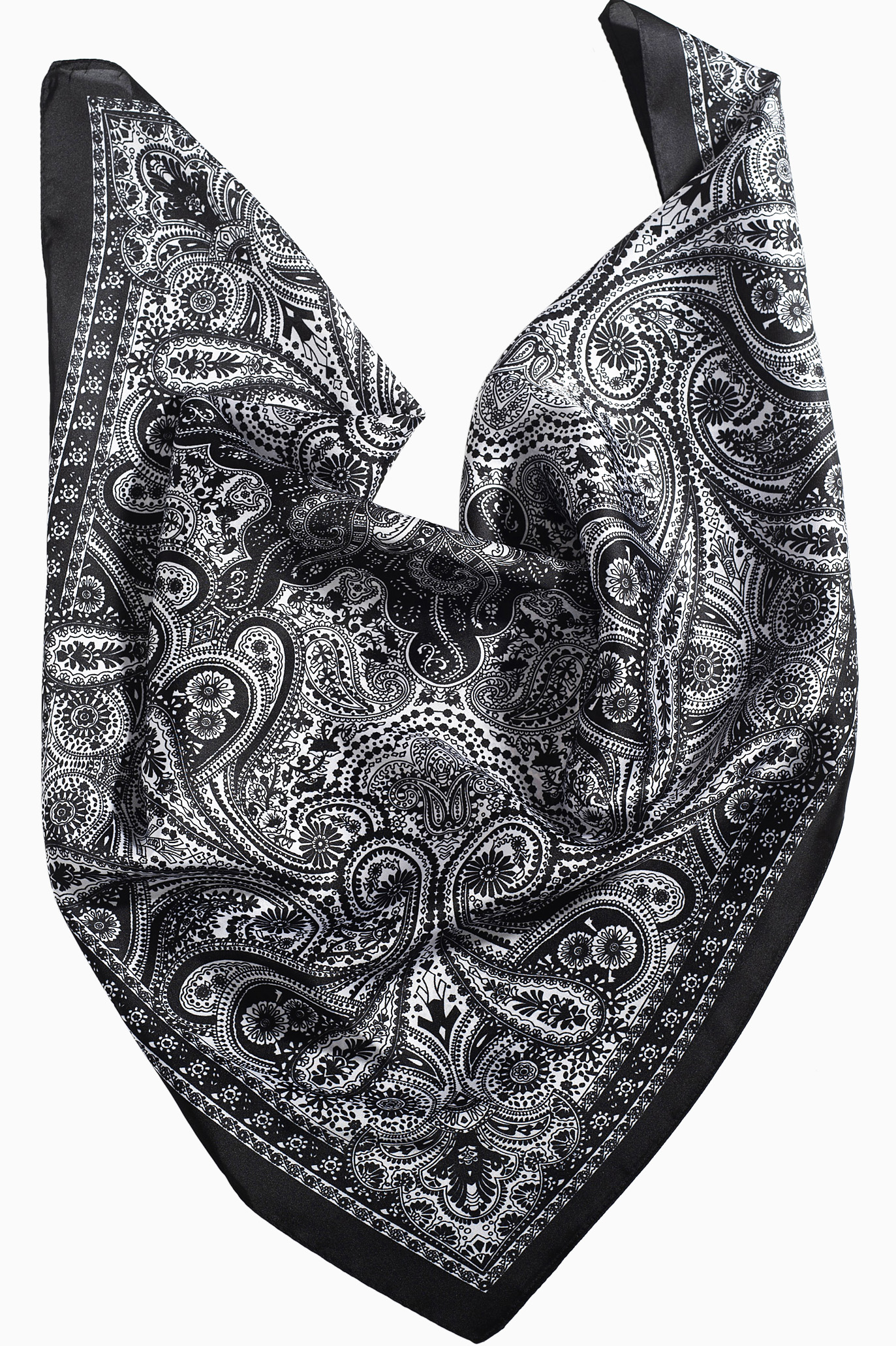 Anna Raxevsky ΜΑΥΡΟ ΜΑΝΤΗΛΙ ΛΑΙΜΟΥ ΜΕ ΜΕΤΑΞΩΤΗ ΥΦΗ ΜΕ ΛΕΥΚΑ ΣΧΕΔΙΑ