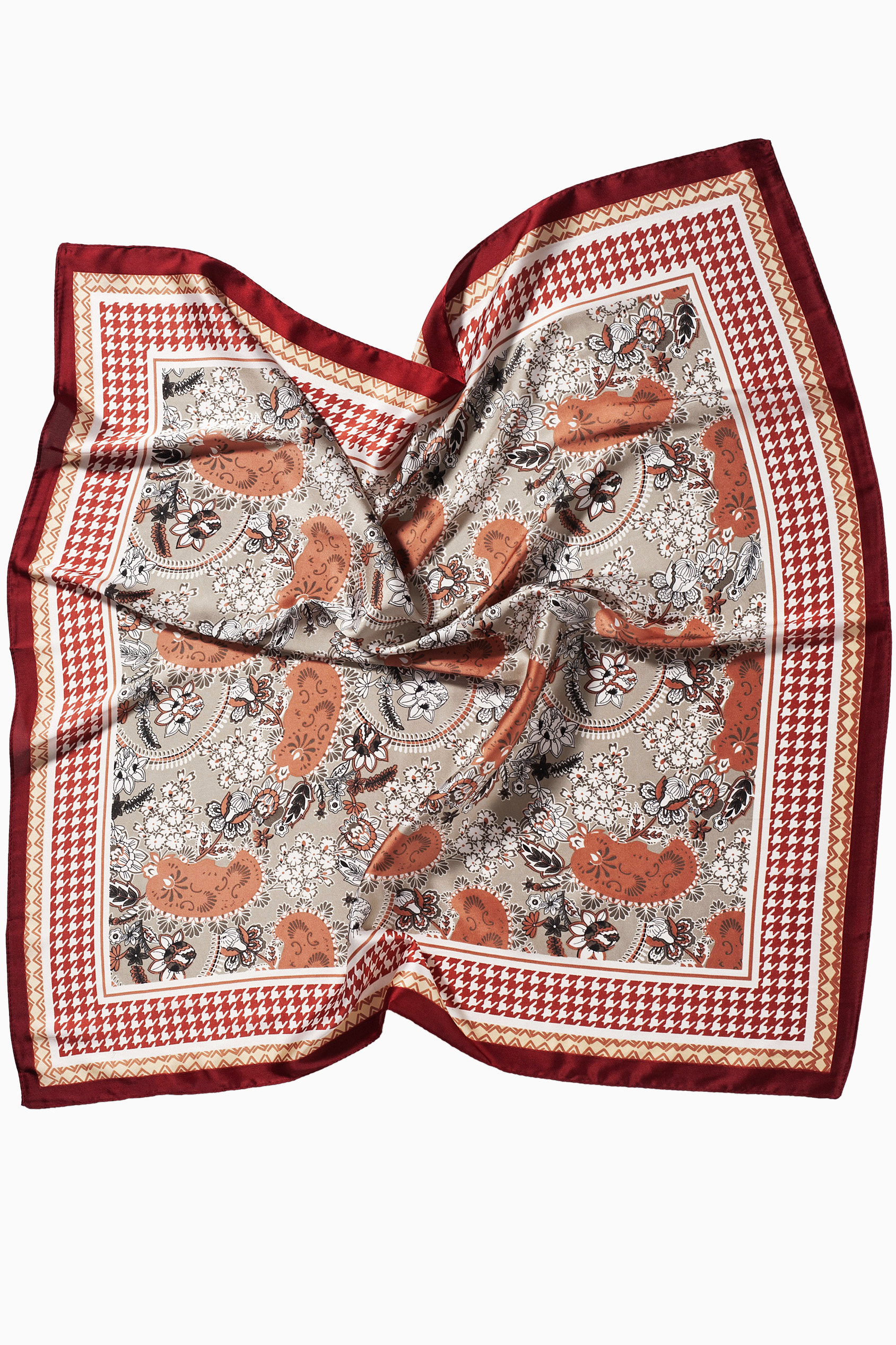 Anna Raxevsky ΚΟΚΚΙΝΟ ΜΑΝΤΗΛΙ ΛΑΙΜΟΥ ΜΕ ΜΕΤΑΞΩΤΗ ΥΦΗ ΜΕ ΣΧΕΔΙΑ