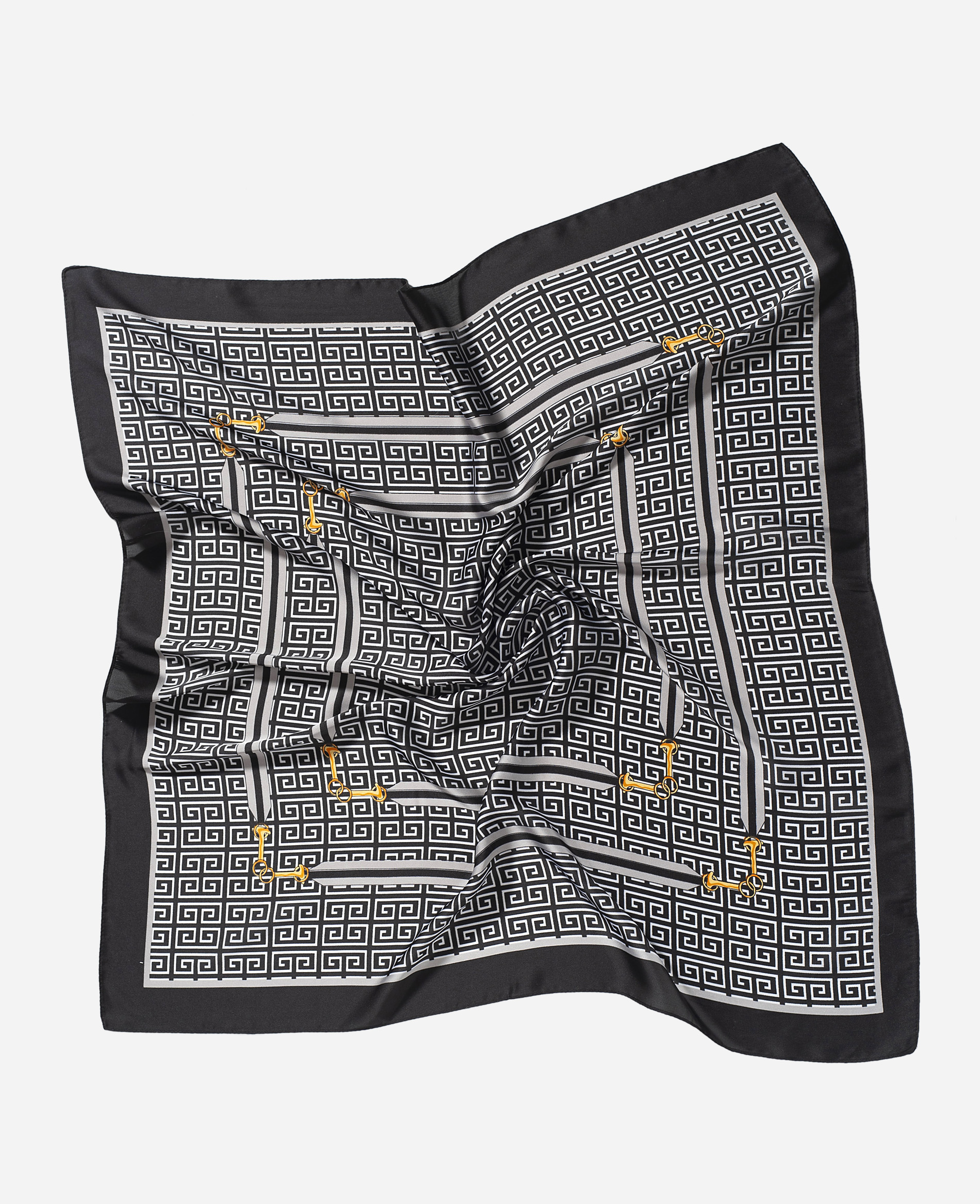 Anna Raxevsky ΜΑΥΡΟ ΜΑΝΤΗΛΙ ΛΑΙΜΟΥ ΜΕ ΜΕΤΑΞΩΤΗ ΥΦΗ ΚΑΙ ΛΕΥΚΑ ΣΧΕΔΙΑ