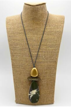 ΜΑΚΡΥ ΚΟΛΙΕ ΜΕ ΜΑΚΡΟΣΤΕΝΗ ΚΑΦΕ/ΚΙΤΡΙΝΗ ΠΕΤΡΑ  | NECKLACES