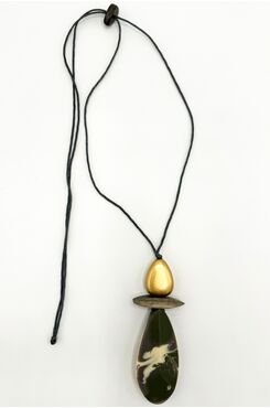 ΜΑΚΡΥ ΚΟΛΙΕ ΜΕ ΜΑΚΡΟΣΤΕΝΗ ΚΑΦΕ/ΚΙΤΡΙΝΗ ΠΕΤΡΑ  | NECKLACES