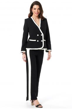 BLACK PANTS WITH OFF WHITE SIDE STRIPES  | TROUSERS/SKIRTS