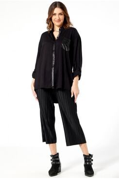 ΜΑΥΡΟ ΠΟΥΚΑΜΙΣΟ ΜΕ ΛΕΠΤΟΜΕΡΕΙΕΣ ΣΤΡΑΣ  | ΜΠΛΟΥΖΕΣ/ΠΟΥΚΑΜΙΣΑ