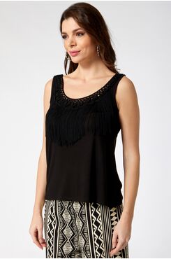 ΜΑΥΡΗ ΑΜΑΝΙΚΗ ΜΠΛΟΥΖΑ ΜΕ ΚΡΟΣΙΑ  | ΜΠΛΟΥΖΕΣ/ΠΟΥΚΑΜΙΣΑ