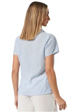 ΓΑΛΑΖΙΟ ΡΙΓΕ ΠΟΥΚΑΜΙΣΟ LINEN-LOOK  | ΜΠΛΟΥΖΕΣ/ΠΟΥΚΑΜΙΣΑ