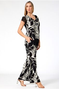 FLORAL PANTS WITH ZIPPER ON THE SIDE  | TROUSERS/SKIRTS