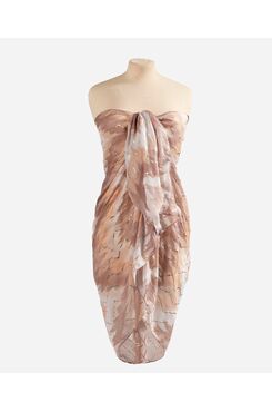 BEIGE AND WHITE SCARF WITH GOLD DETAILS  | SCARVES