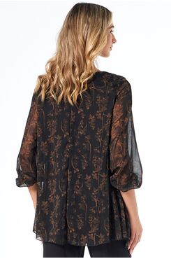 ΦΛΟΡΑΛ ΜΠΛΟΥΖΑ ΜΟΥΣΕΛΙΝΑ ΜΕ ΜΥΤΕΣ  | BLOUSES/SHIRTS