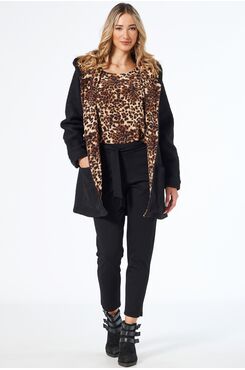 ΜΑΥΡΟ ΜΠΟΥΚΛΕ ΜΠΟΥΦΑΝ ΜΕ ΛΕΟΠΑΡ ΚΟΥΚΟΥΛΑ  | JACKETS/OUTERWEAR