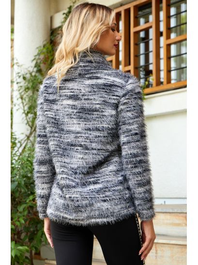 GREY KNIT MOHAIR STYLE TURTLENECK  | BLOUSES/SHIRTS
