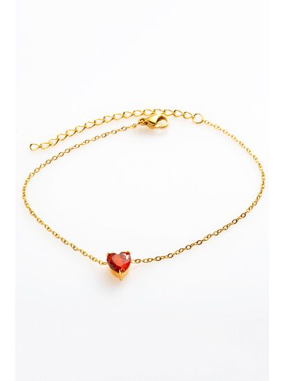 ΧΡΥΣΗ ΑΛΥΣΙΔΑ ΒΡΑΧΙΟΛΙ ΜΕ ΚΟΚΚΙΝΟ ΣΤΡΑΣ ΣΕ ΣΧΗΜΑ ΚΑΡΔΙΑΣ  | ΒΡΑΧΙΟΛΙΑ