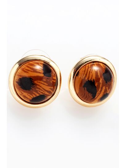 ΧΡΥΣΑ ΣΤΡΟΓΓΥΛΑ ΣΚΟΥΛΑΡΙΚΙΑ ΜΕ ΤΙΓΡΕ ΣΧΕΔΙΟ  | EARRINGS