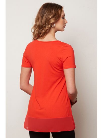 CORAL PLEATED BLOUSE WITH RUFFLES  | BLOUSES CORAL PLEATED BLOUSE WITH RUFFLES  | BLOUSES