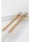 GOLD DANGLING CHAIN EARRINGS WITH A WHITE RHINESTONE ON THE BASE  | EARRINGS