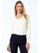 OFF WHITE KNIT BLOUSE WITH ROUND NECKLINE  | KNITWEAR