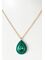 GOLD CHAIN NECKLACE WITH A GREEN PEAR SHAPE CHARM AND A CENTRAL GREEN RHINESTONE  | NECKLACES