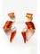 GOLD ORANGE EARRINGS IN THE SHAPE OF A STREAMER  | EARRINGS