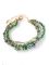TRIPLE BRACELET WITH GREEN BEADS AND CHAIN  | BRACELETS