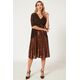 BRONZE DRESS WITH SEQUIN SKIRT AND FRONT DECORATIVE KNOT  | DRESSES