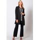 BLACK LONG COAT WITH COLLAR AND LAPEL  | JACKETS/OUTERWEAR