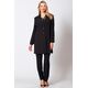 BLACK LONG COAT WITH COLLAR AND LAPEL  | JACKETS/OUTERWEAR